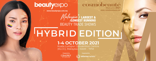 第20届beautyexpo和第16届Cosmobeauté Malaysia展会将于2021年10月1至4日以一个全新的商业混合模式，即实体展会与线上平台强势回归