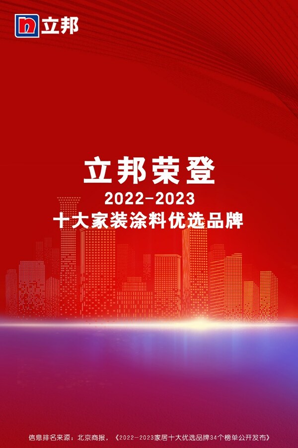 立邦连续三年入选“十大家装涂料优选品牌”